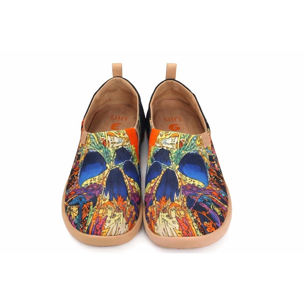 Colorful Floral Slip-On Women’s Shoes - Blue Multi